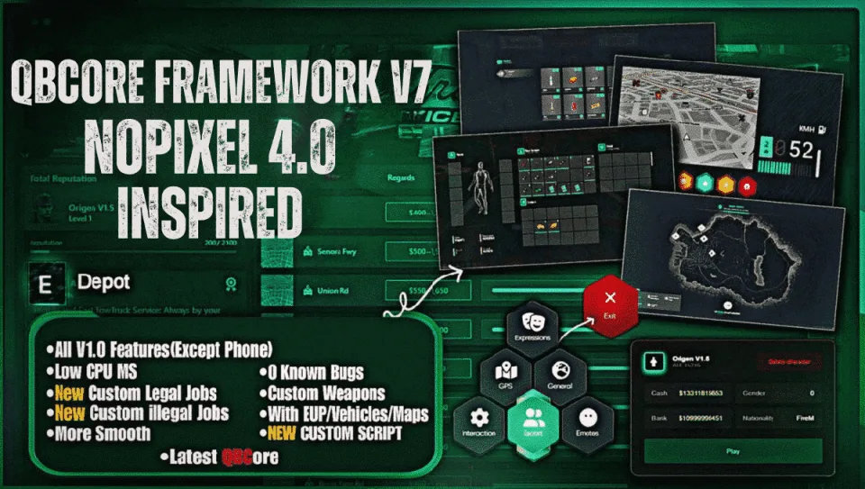 QBCore V7 NoPixel 4.0 Style FiveM Server