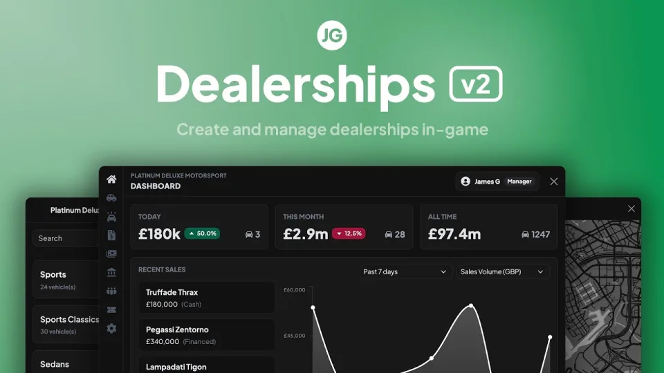 JG Dealerships v2: FiveM Vehicle Sales